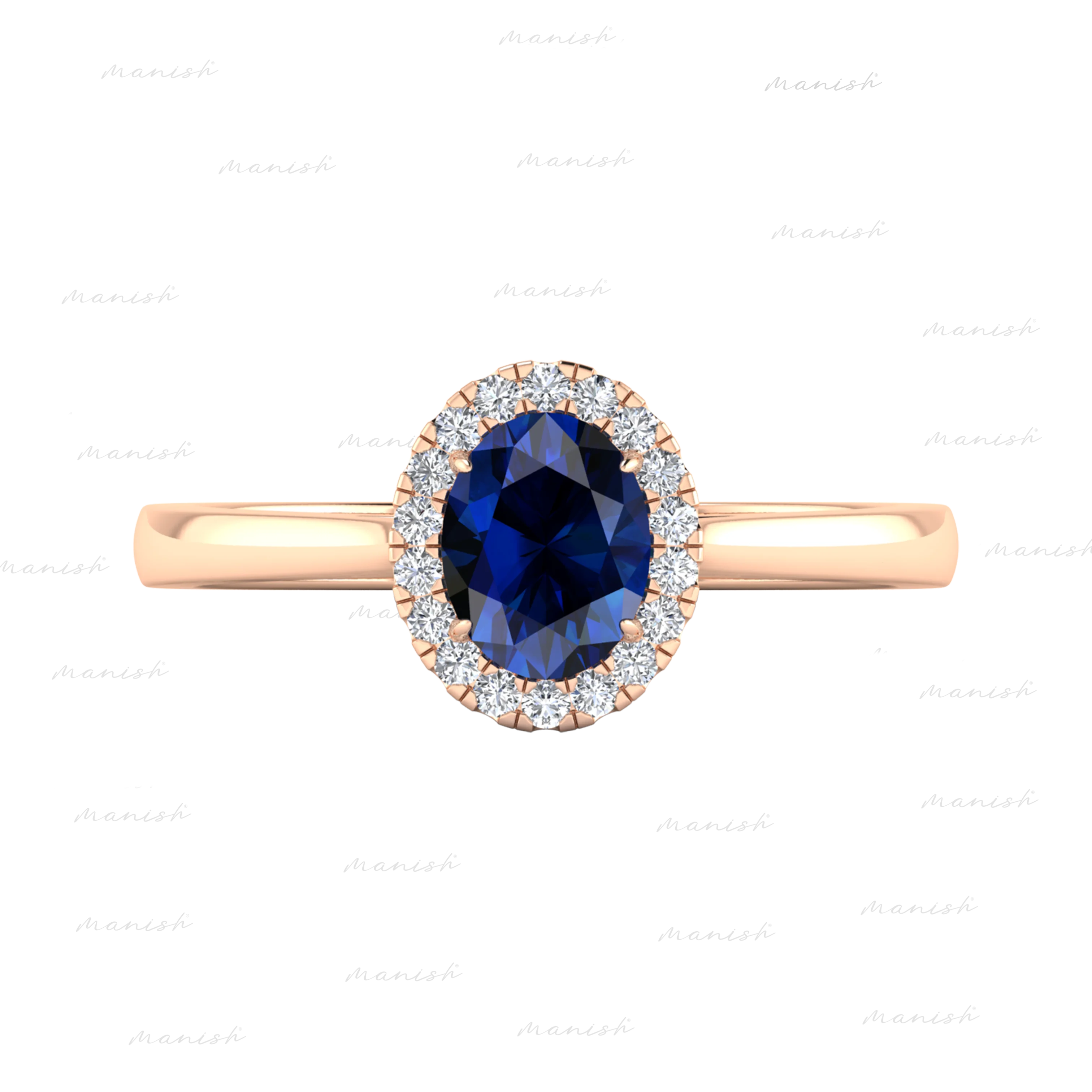 Eloa Diamond and Blue Sapphire Ring